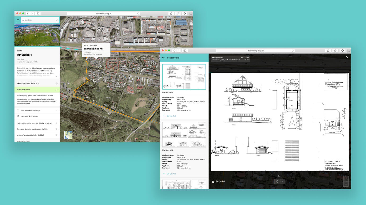 Reykjavik City's Neighborhood planning app on desktop